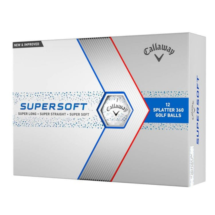 Callaway Super Soft Splatter 360 2024 Model Golf Balls, 1 Dozen (12 Balls), Blue