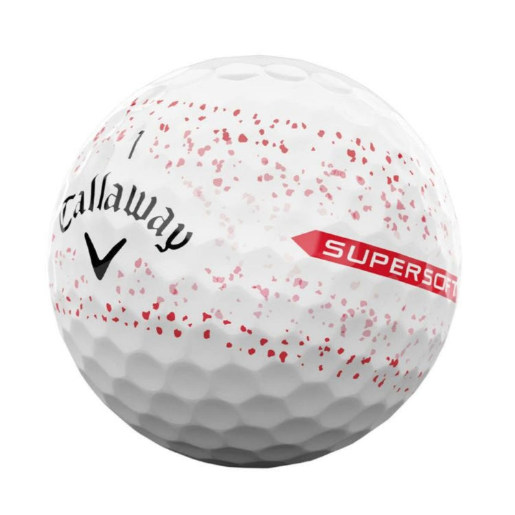 Callaway Super Soft Splatter 360 2024 Model Golf Balls, 1 Dozen (12 Balls) Red