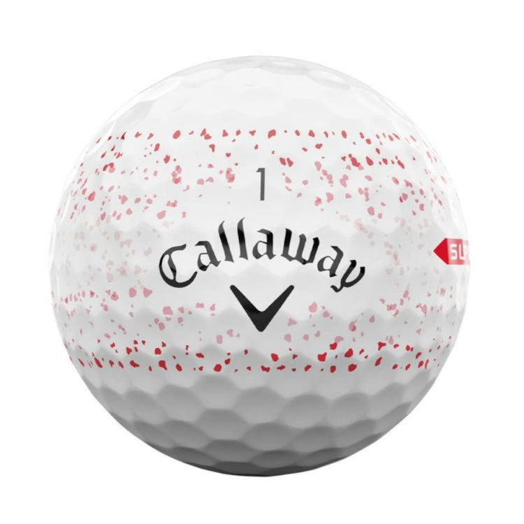 Callaway Super Soft Splatter 360 2024 Model Golf Balls, 1 Dozen (12 Balls) Red