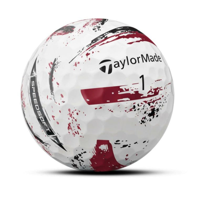 TaylorMade SPEED SOFT INK 2024 model golf balls, 1 dozen (12 balls) Red