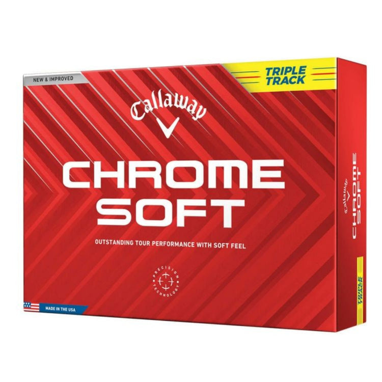 Callaway Chrome Soft Triple Track 2024 Model Golf Balls, 1 Dozen (12 Balls), Yellow