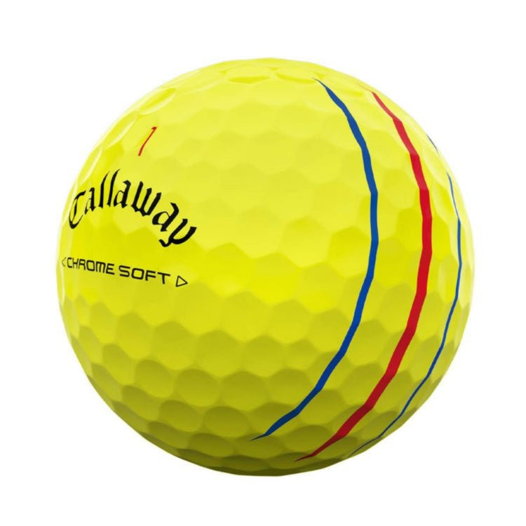 Callaway Chrome Soft Triple Track 2024 Model Golf Balls, 1 Dozen (12 Balls), Yellow