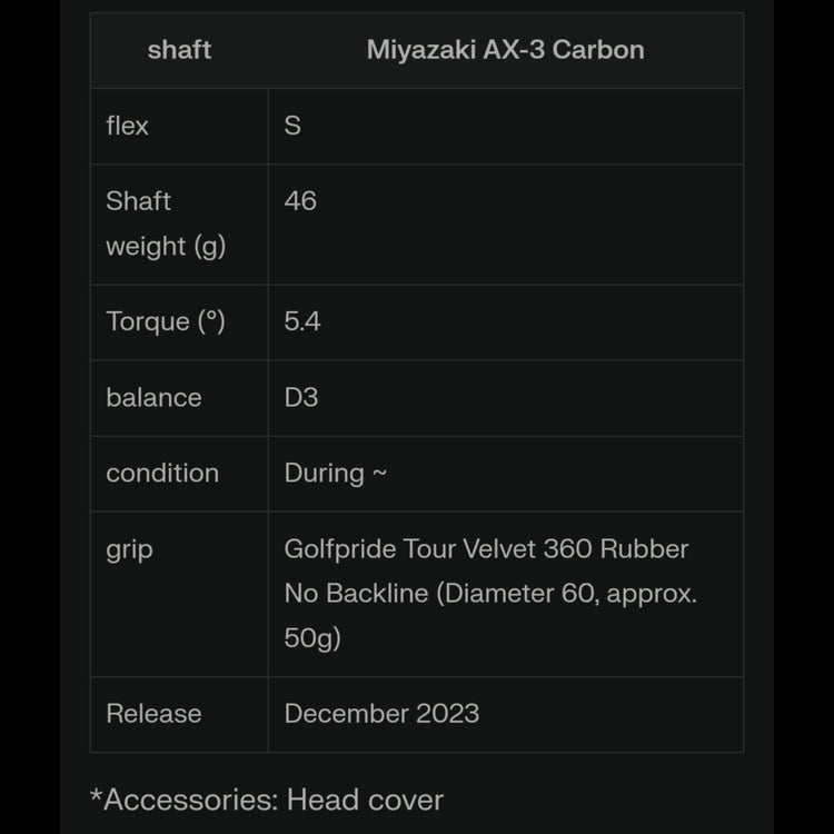 XXIO X Driver 2024 Miyazaki AX-3 Carbon Shaft