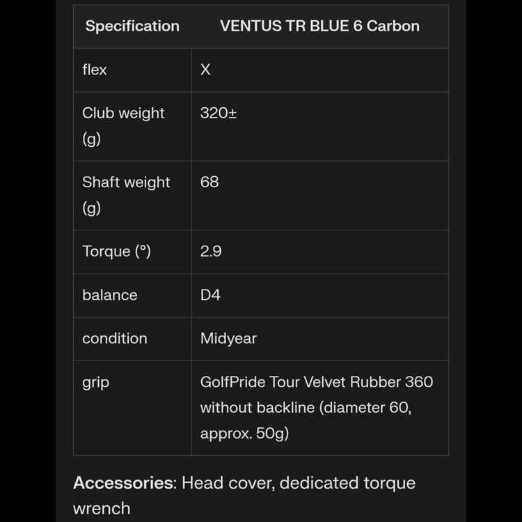 SRIXON ZX5 Mk II Driver VENTUS TR BLUE 6 Shaft
