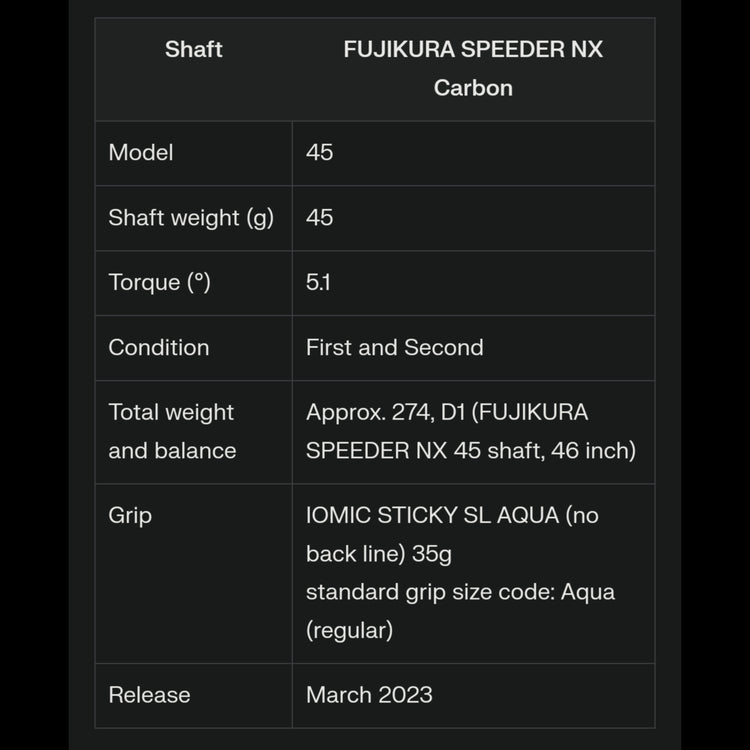 PING G430 HL MAX Driver FUJIKURA SPEEDER NX Shaft 2023