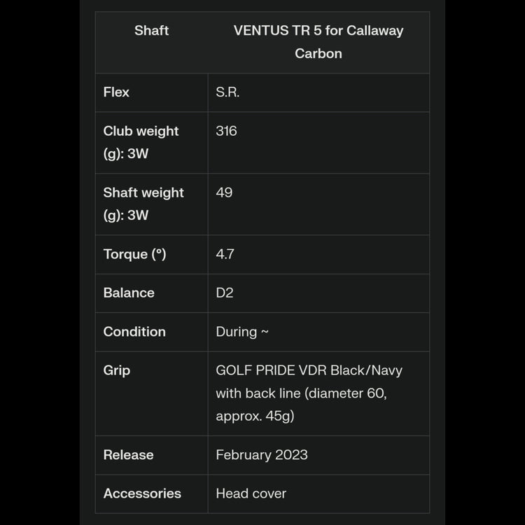 Callaway Paradym PARADYM Herr n Fairway Wood VENTUS TR 5 for Callaway