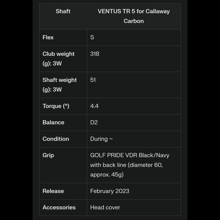 Callaway Paradym PARADYM Herr n Fairway Wood VENTUS TR 5 for Callaway