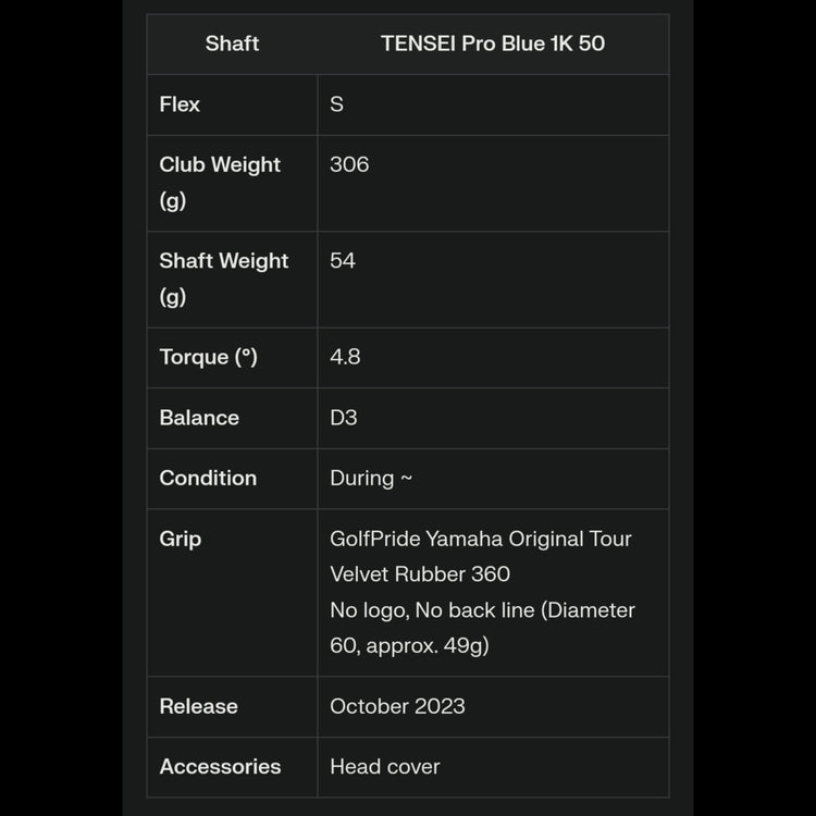 Yamaha RMX VD M Remix VD/M Driver TENSEI Pro Blue 1K 50 Shaft 2024