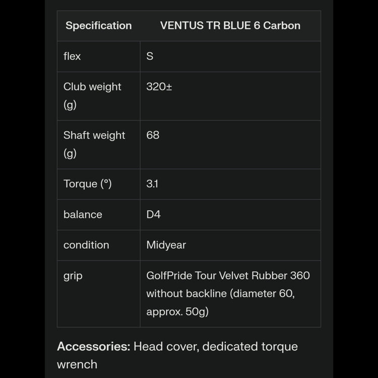 SRIXON ZX5 Mk II Driver VENTUS TR BLUE 6 Shaft