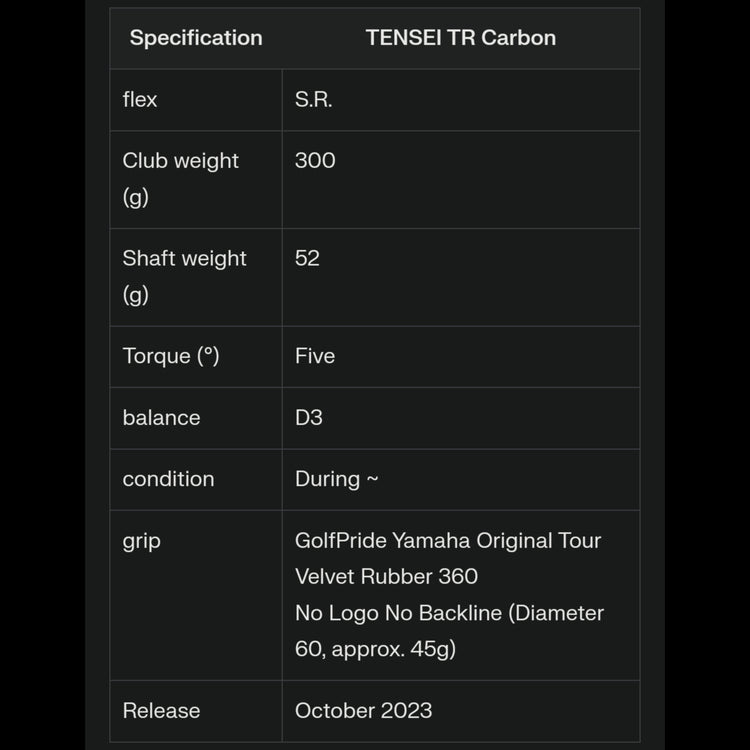 Yamaha RMX VD M Remix VD/M Driver TENSEI TR Shaft 2024