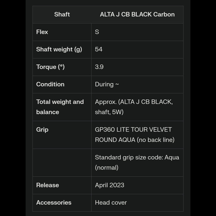 PING G430 LST LS Tech Fairway Wood ALTA J CB BLACK Shaft 2023