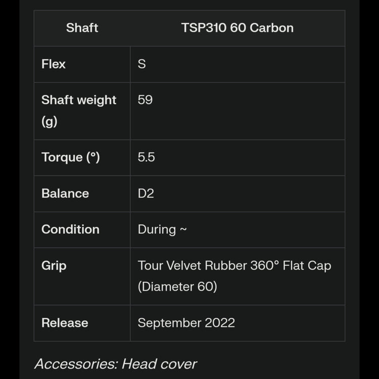Titleist TSR3 Fairway Wood TSP310 60 Shaft 2022