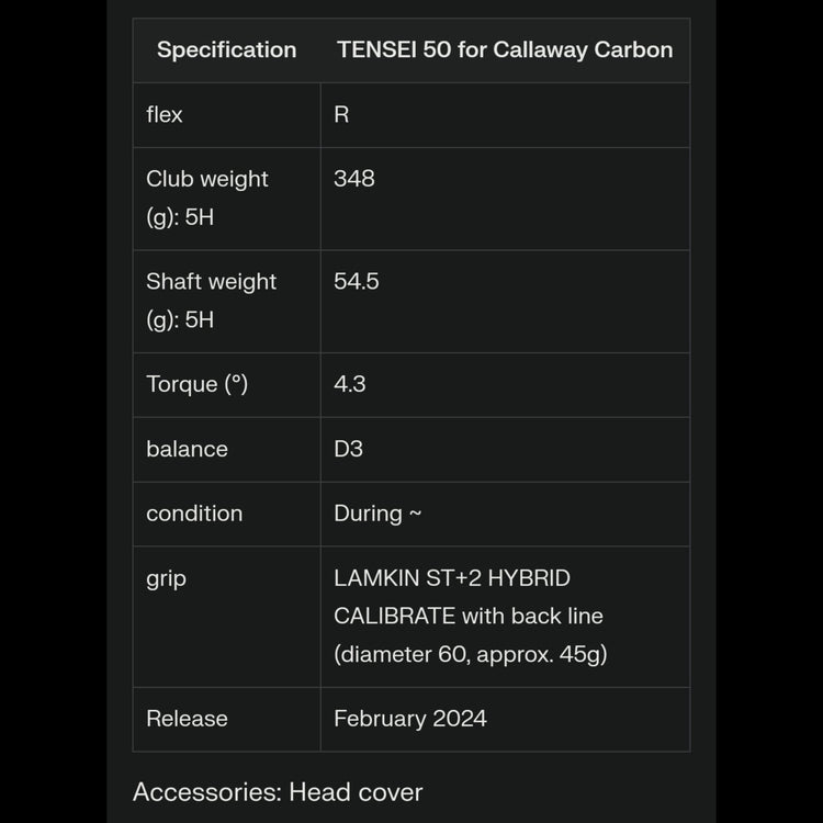 Callaway Paradym Ai Smoke Men's Utility TENSEI 50 for Callaway