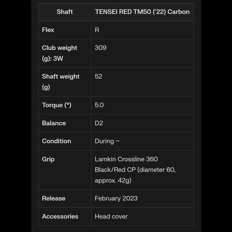 TaylorMade STEALTH 2 Men's Fairway Wood TENSEI RED TM50 Shaft 2023