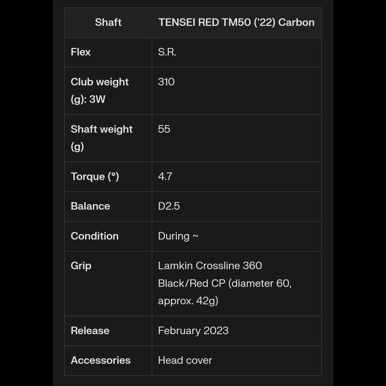 TaylorMade STEALTH 2 Men's Fairway Wood TENSEI RED TM50 Shaft 2023