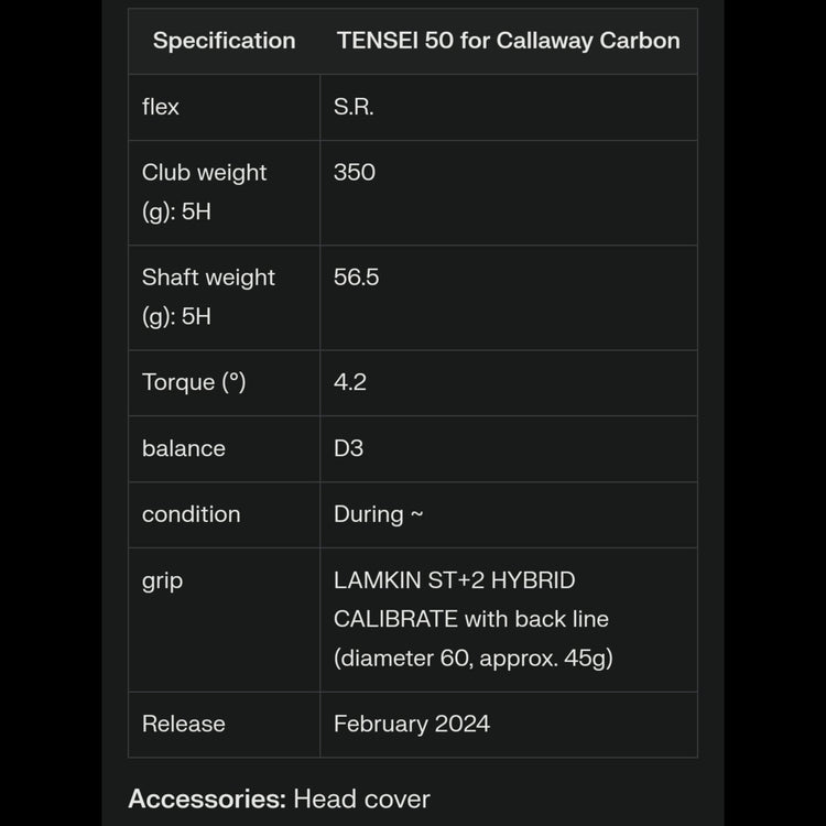 Callaway Paradym Ai Smoke Men's Utility TENSEI 50 for Callaway